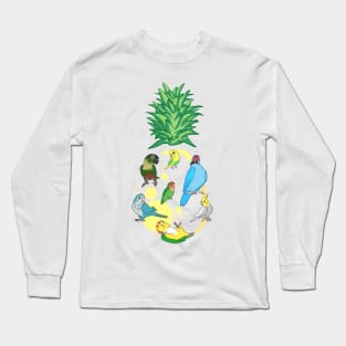 Pineapple Parrots Pattern Long Sleeve T-Shirt